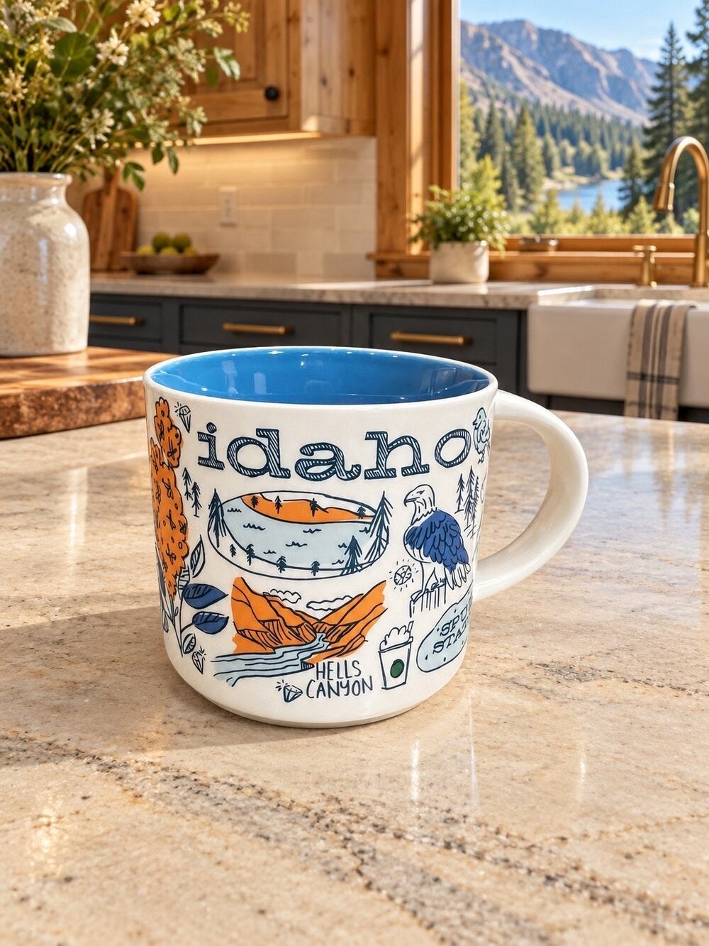 Starbucks Idaho Been There Series Mug 14 oz Blue Interior NWT